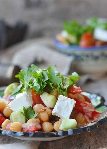 Kikkererwtensalade met feta